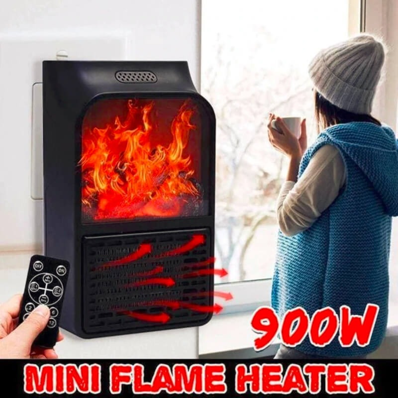Mini Electric Remote Control Flame Heater - 1000 Watt