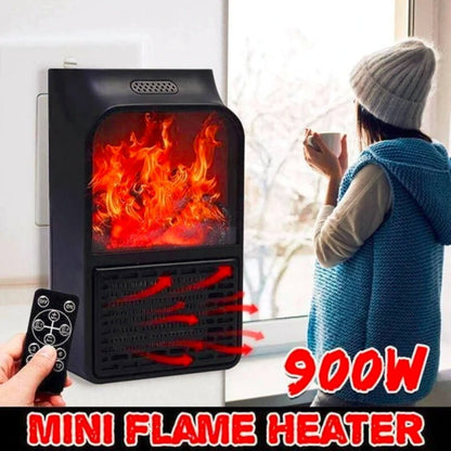 Mini Electric Remote Control Flame Heater - 1000 Watt